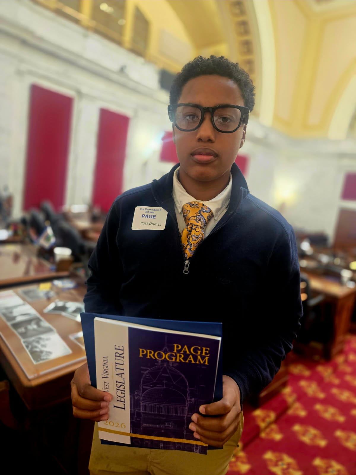 Ross as a page in the WV Legislature